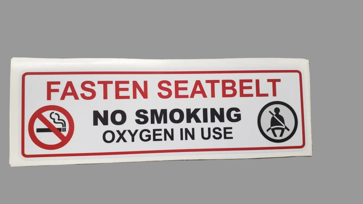 No Smoking /Fasten Seat Belt Decal