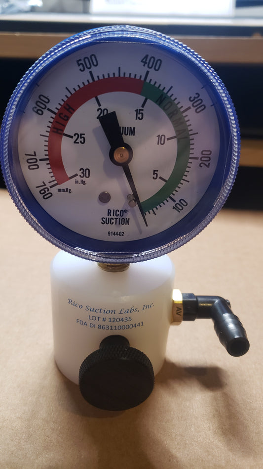 Suction valve and gauge assembled