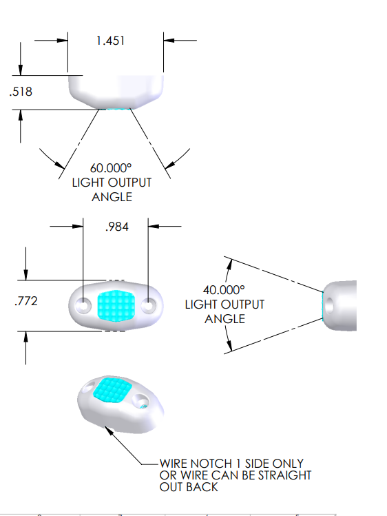 Courtesy Light - White LED - 2 Wire 36" pigtail